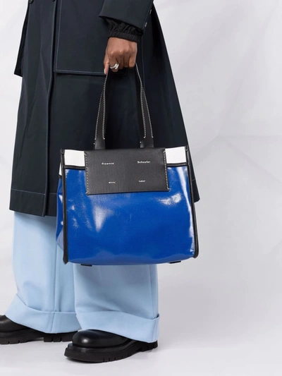 Shop Proenza Schouler Large Morris Coated Tote Bag In Blue