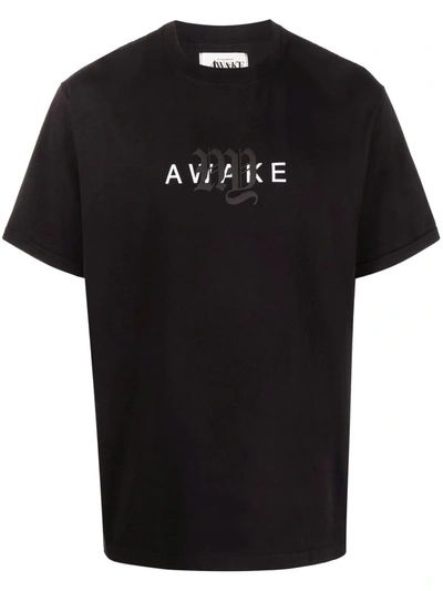 Shop Awake Ny Embroidered-design Short-sleeve T-shirt In Black