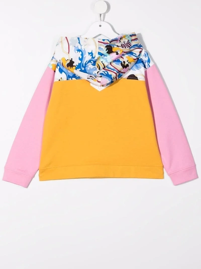 Shop Emilio Pucci Junior Colourblock Pullover Hoodie In Pink