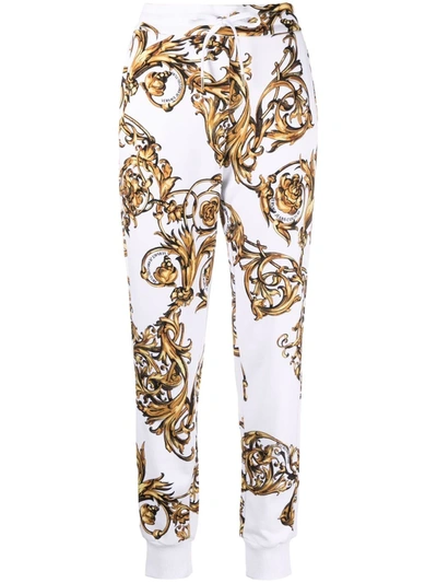 Shop Versace Jeans Couture Baroque-pattern Track Pants In White