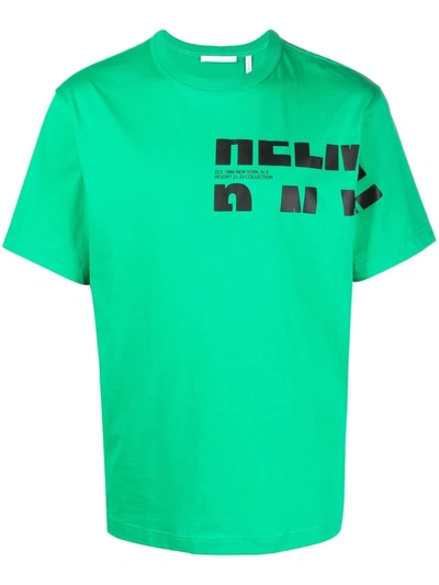 Shop Helmut Lang Logo-print Short-sleeve T-shirt In Green