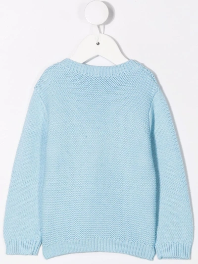 Shop Stella Mccartney Intarsia-knit Chunky Jumper In Blue