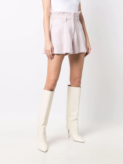 Shop Iro Herringbone Weave Mini Shorts In Pink