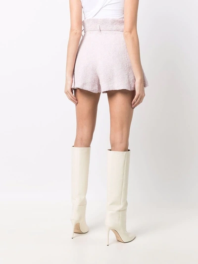 Shop Iro Herringbone Weave Mini Shorts In Pink