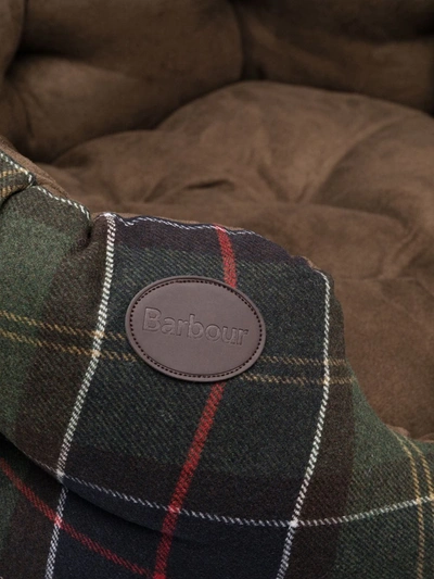 Shop Barbour Tartan-check 30inch Dog Bed In Green