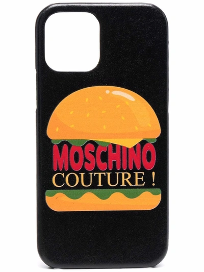 Shop Moschino Hamburger Iphone Case In Black
