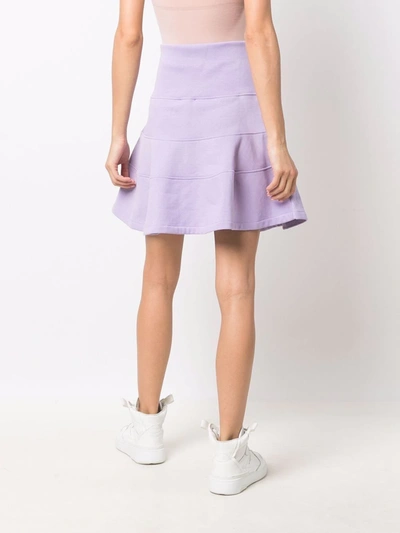 Shop Kenzo High-waisted Flared Mini Skirt In Purple