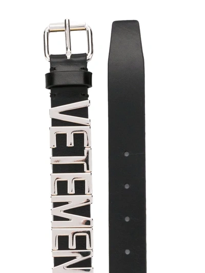 Shop Vetements Logo-lettering Leather Belt In Black