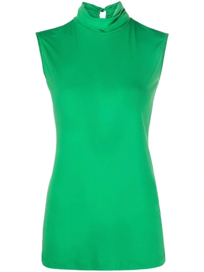 Shop Styland Sleeveless High-neck Top In Green