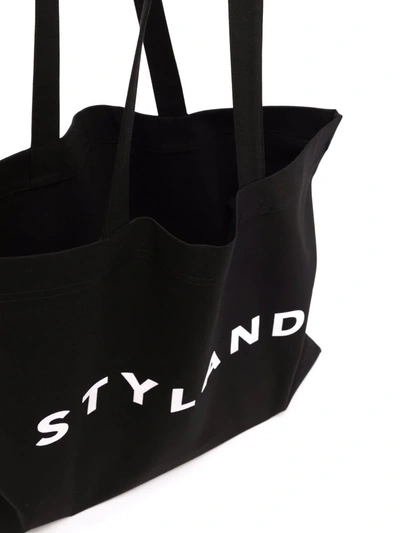Shop Styland Logo-print Tote Bag In Black