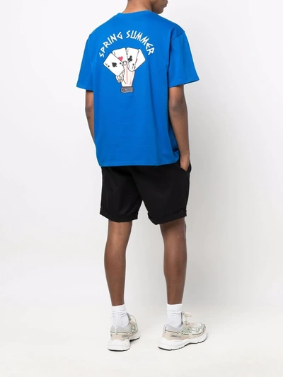 Shop Just Don Dealers-print Short-sleeve T-shirt In Blue