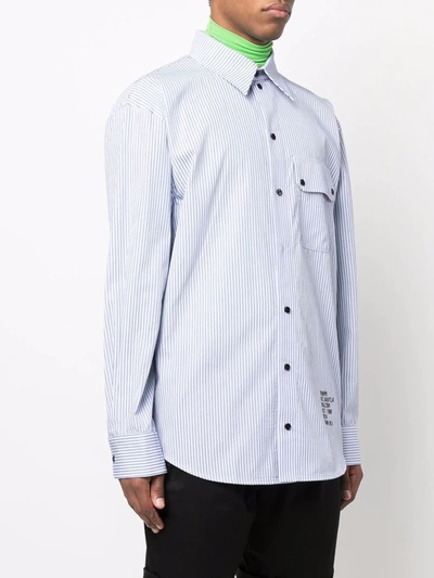 Shop Helmut Lang Twin Stripe Long-sleeve Shirt In Blue