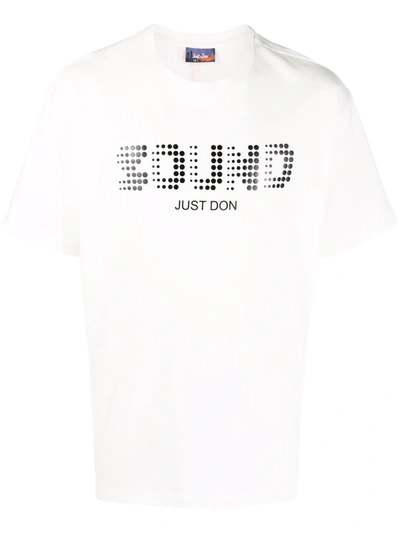 Shop Just Don Sound-print Short-sleeve T-shirt In White