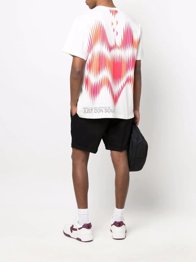 Just Don Sound-print Short-sleeve T-shirt In White
