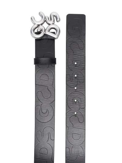 Shop Gcds Logo-buckle Belt In Black