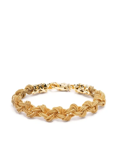 Shop Emanuele Bicocchi Knot Braid Bracelet In Gold