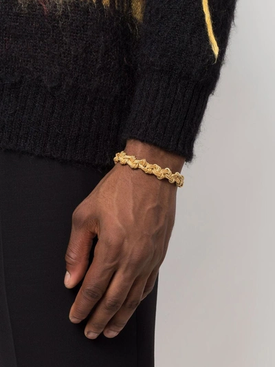 Shop Emanuele Bicocchi Knot Braid Bracelet In Gold