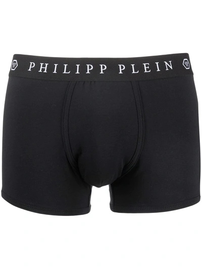 Shop Philipp Plein Embroidered-skull Boxers In Black
