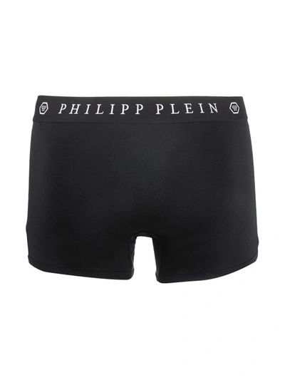 Shop Philipp Plein Embroidered-skull Boxers In Black