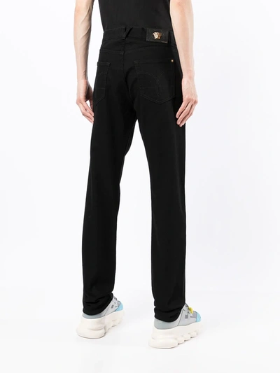 Shop Versace High-rise Straight-leg Jeans In 1d040