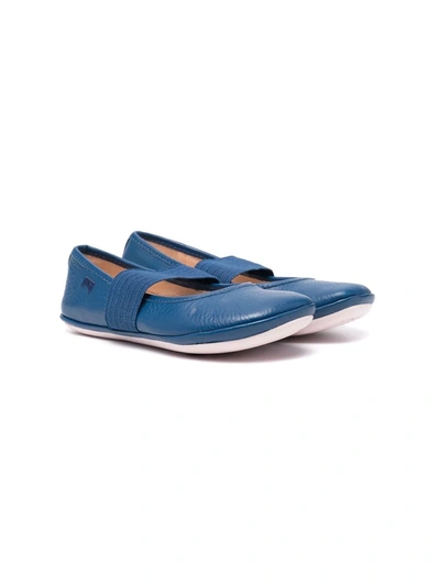 Shop Camper Elasticated-strap Ballerina Shoes In Blue