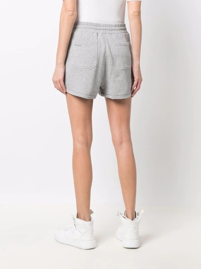 Shop Red Valentino Drawstring-waist Track Shorts In Grey