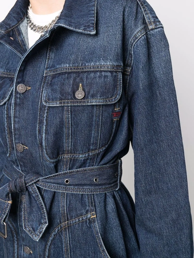 Diesel De-flaminia Belted Denim Jacket In Blue