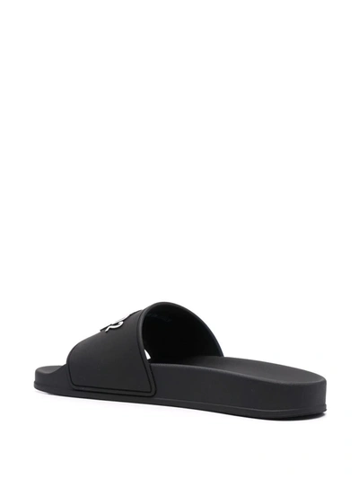 Shop Dsquared2 Logo-print Flat Slides In Black