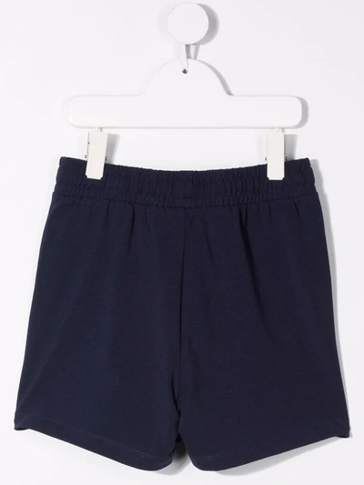 Shop Moschino Logo-print Shorts In Blue