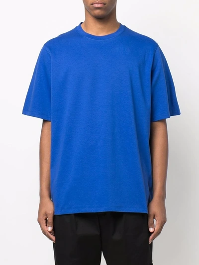 Shop Just Don Logo Tape Short-sleeve T-shirt In Blue