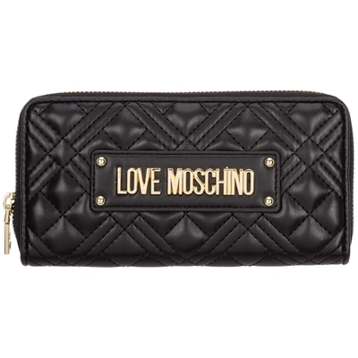 Shop Love Moschino Women's Wallet Coin Case Holder Purse Card Bifold In Black