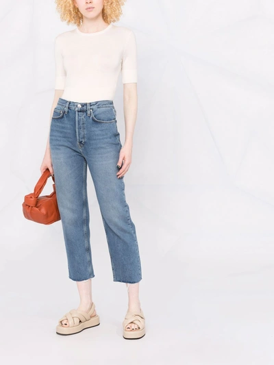 Shop Totême Classic Cut Denim Cotton Jeans In Blue