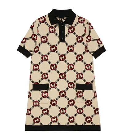 Shop Gucci Wool Shirt Dress In Beige