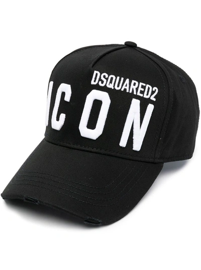 Shop Dsquared2 Black Jersey Hat With Logo