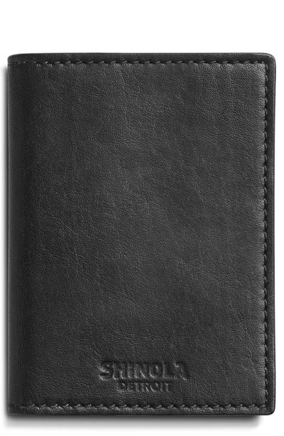 Shop Shinola Fulton Rfid Leather Folding Card Case In Black