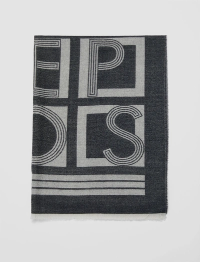 Shop Joseph Fine Merino Angela Scarf In Black/ivory