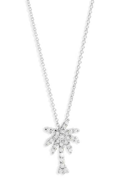 Shop Roberto Coin 'tiny Treasures' Palm Tree Diamond Pendant In White Gold