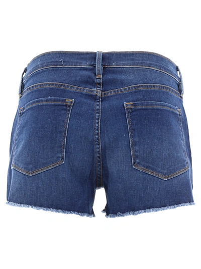 Frame Distressed Denim Shorts In Blue