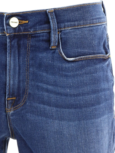 Shop Frame "le Cut Off" Shorts In Blue