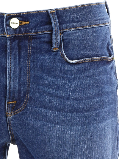Frame Distressed Denim Shorts In Blue
