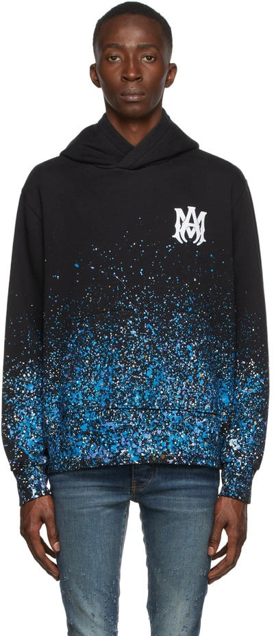 Amiri Crystal-embellished Paint-splattered Cotton-jersey Hoodie In Black |  ModeSens
