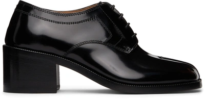 Shop Maison Margiela Black Tabi Lace-up Heels In T8013 Black