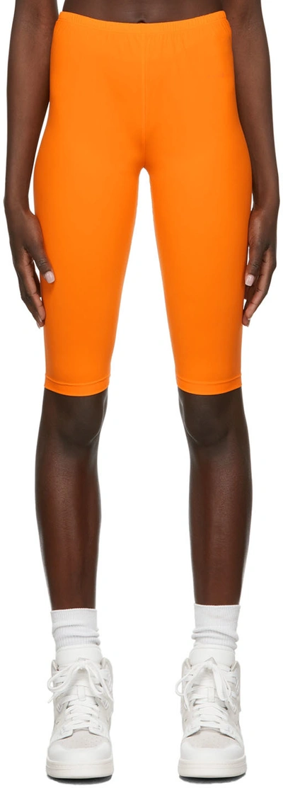 Shop Mm6 Maison Margiela Orange Fitted Bike Shorts In 182 Orange