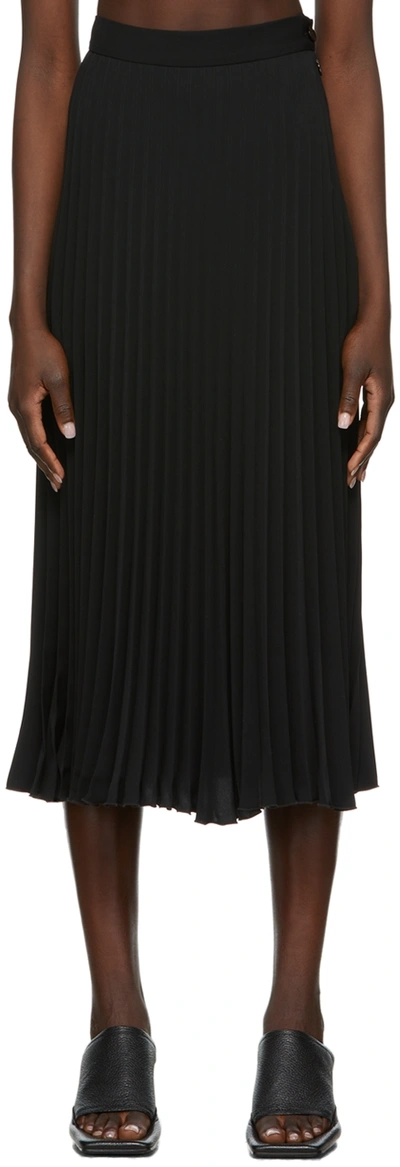 Shop Mm6 Maison Margiela Black Pleated Skirt In 900 Black