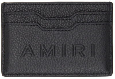 Shop Amiri Black Pebbled Logo Card Holder