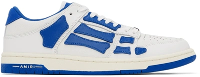 Shop Amiri White & Blue Skel Top Low Sneakers In White / Blue