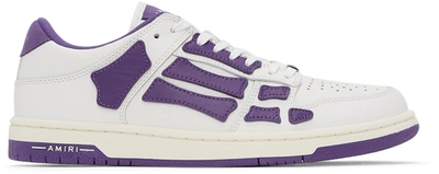 Shop Amiri White & Purple Skel Top Low Sneakers In White / Purple