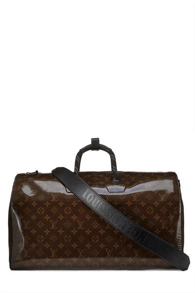 Louis Vuitton Keepall Bandouliere Monogram Glaze 50 Brown in Glaze  Canvas/Leather with Black
