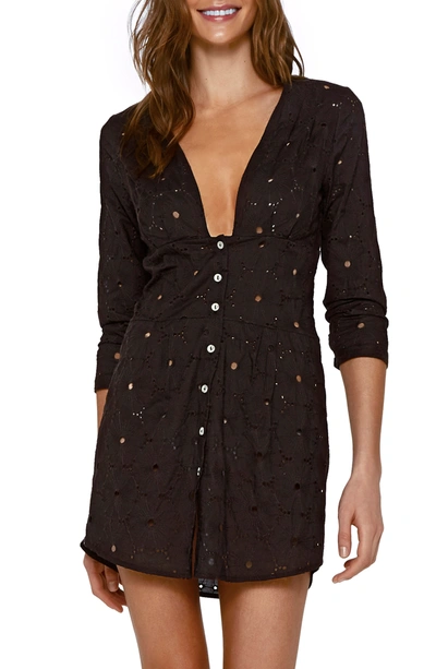 Shop Vix Ana Chemise Cover-up In Black