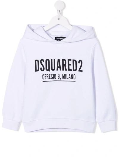 Shop Dsquared2 Logo-print Pullover Hoodie In White